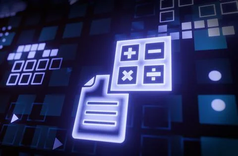 Calculate Financial data document graph chart report statistic marketing rese Иллюстрация