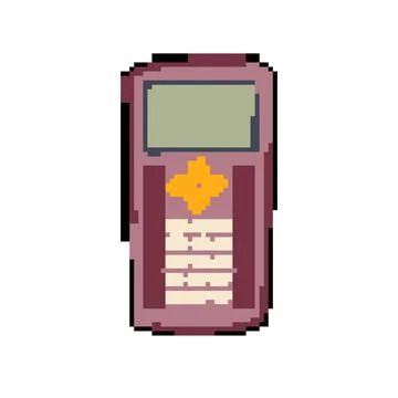 Calculate graphing calculator pixel art vector illustration Stock Illustration