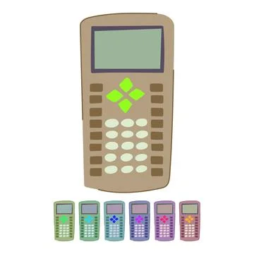 Calculate graphing calculator vector cartoon graphic Stock Illustration