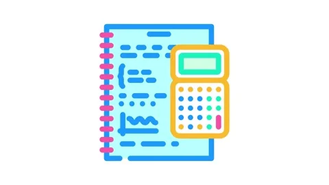 Calculate math science education color icon animation Stock Footage 327269406