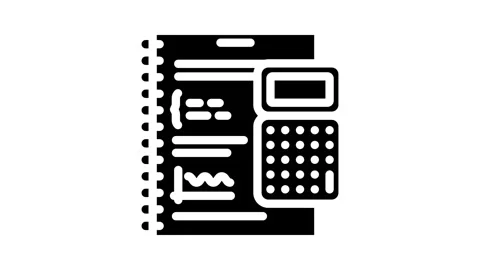 Calculate math science education glyph icon animation Stock Footage 326744969