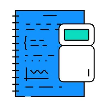 Calculate math science education icon color illustration Stock Illustration