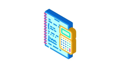 Calculate math science education isometric icon animation Stock Footage 327292193