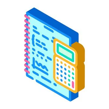 Calculate math science education isometric icon vector illustration Illustrazione stock