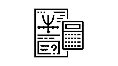 Calculate math science education line icon animation Stock Footage 326134474