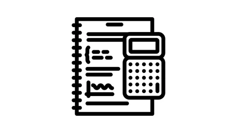 Calculate math science education line icon animation Stock Footage 326763296