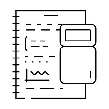 Calculate math science education line icon vector illustration Illustrazione stock