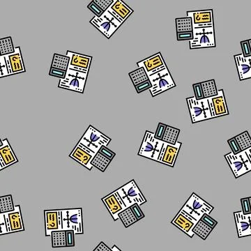 Calculate math science education vector seamless pattern Stock Illustration
