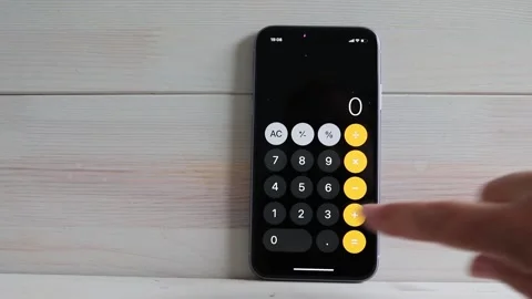Calculate on mobile phone Video stock 132288546