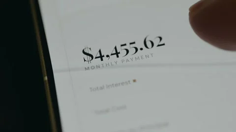 Calculated Monthly Payment amount in USD currency Vídeo Stock 332487969