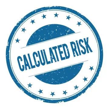 CALCULATED RISK stamp sign Stock Illustration