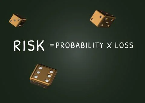 Calculated risk using math equation concept 스톡 일러스트
