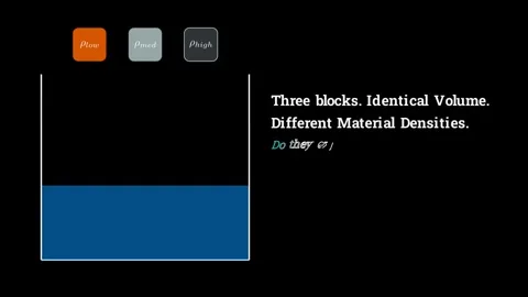 Calculating the buoyant force of three blocks 스톡 동영상 335190443