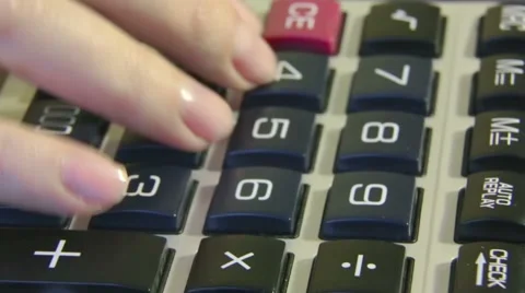 Calculating on calculator Stock Footage 47462895