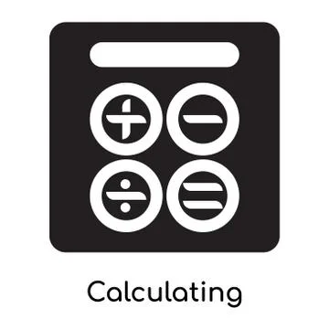 Calculating icon isolated on white background Free Stock Illustration