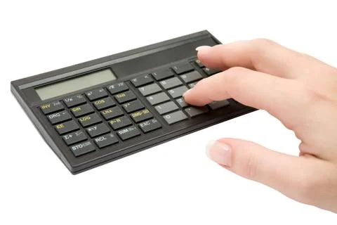 Calculating Isolated on a White Background Foto stock
