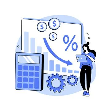 Calculating loss abstract concept vector illustration. Stock Illustration