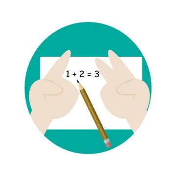 Calculating Math School Cartoon Graphic Illustration Design Stock Illustration