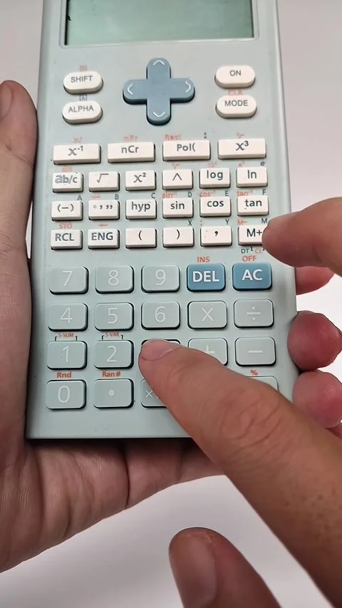 Calculating money with calculator Stock Footage 329033035
