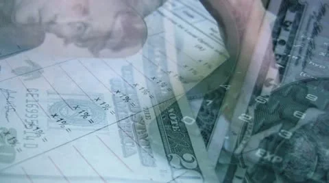 Calculating money Video stock 11266021