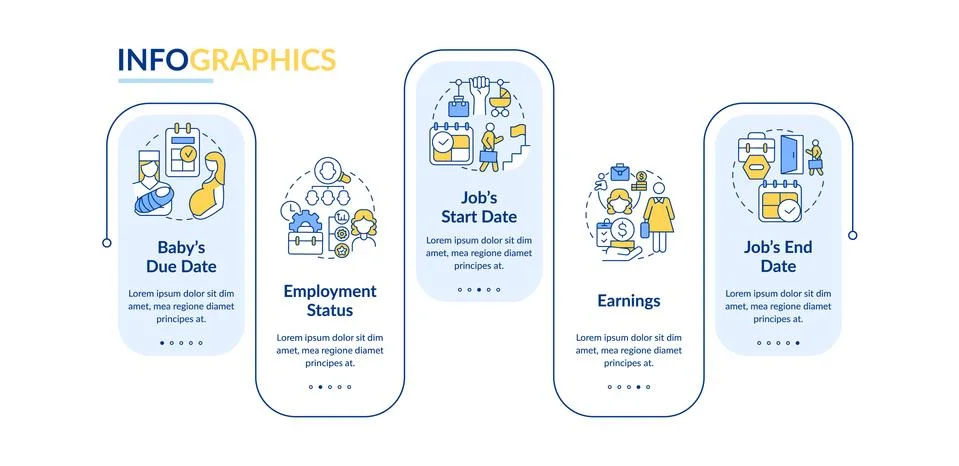 Calculating parental pay requirements vector infographic template Ilustração Stock