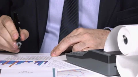 Calculating sales  Stock Footage 210167217