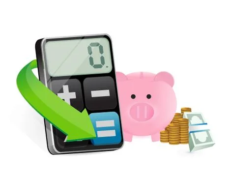 Calculating saving Stock Illustration