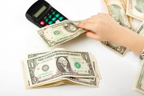 Calculating the savings Stock Photos