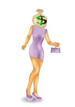 Calculating woman Stock Illustration