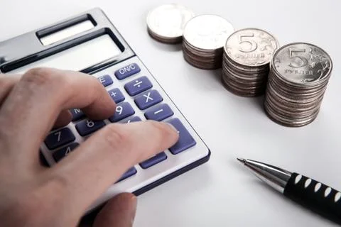 Calculation of budget calculator Foto stock
