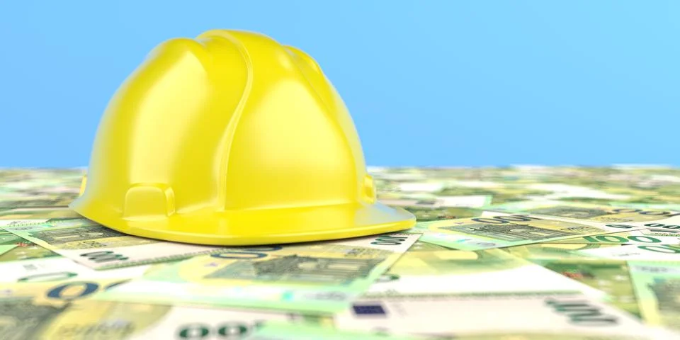 Calculation for the building project. 3d illustration. Stock Illustration