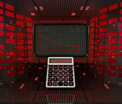 Calculation of business decrease or negative results illustration 库存插图