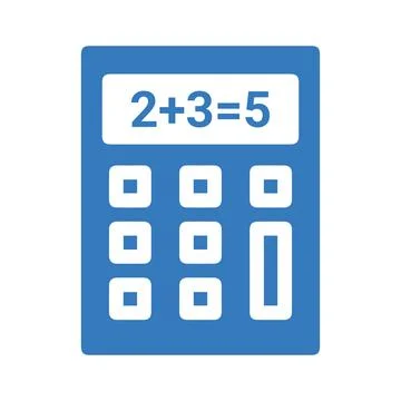Calculation, calculator icon / blue vector Stock Illustration