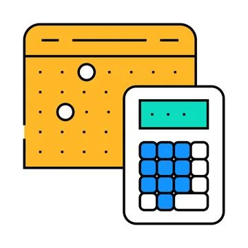 Calculation of cost and terms icon color illustration Stock Illustration