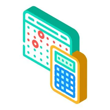 Calculation of cost and terms isometric icon vector illustration Illustrazione stock