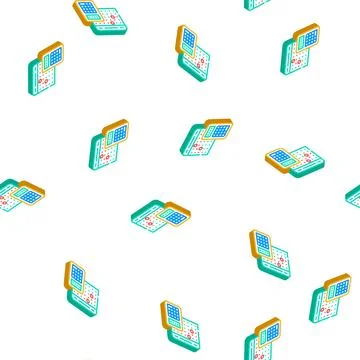 Calculation of cost and terms isometric icon seamless pattern Stock Illustration