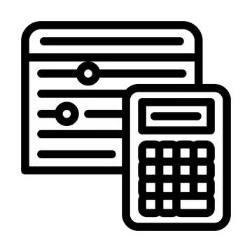 Calculation of cost and terms line icon vector illustration Stock Illustration