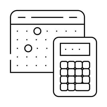 Calculation of cost and terms line icon vector illustration Stock Illustration