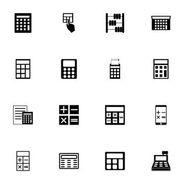 Calculation icon - Expand to any size - Change to any colour. Perfect Flat Ve Illustrazione stock