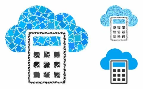 Calculation Mosaic Icon of Unequal Items Illustrazione stock
