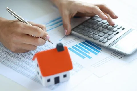 Calculation of purchase or construction of house on credit Stock Photos