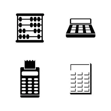 Calculation. Simple Related Vector Icons Illustrazione stock