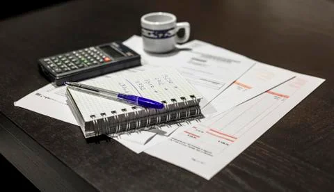 Calculation of the utility bills Stock Photos
