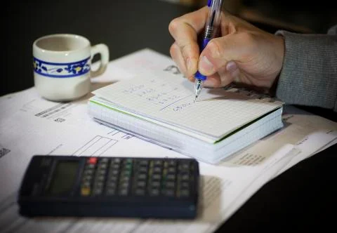 Calculation of the utility bills Stock Photos