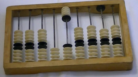  	Calculation on wooden abacus 스톡 동영상 58845321