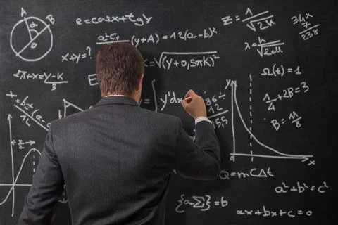 Calculations on the board Stock Illustration