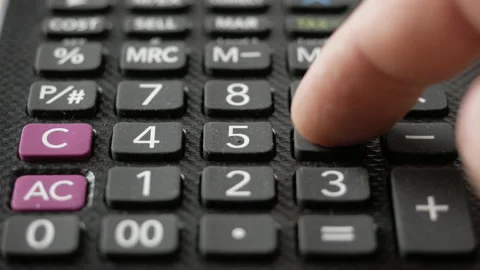 Calculations with the calculator Stock Footage 167288786