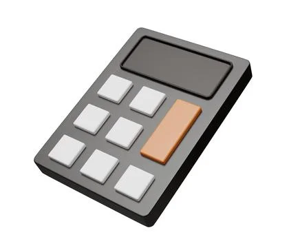 Calculator 3d render object. 3d render cartoon minimal icon illustration 库存插图