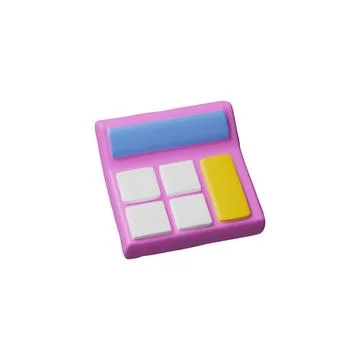Calculator 3D vector icon, math school education device for mathematical Stock Illustration
