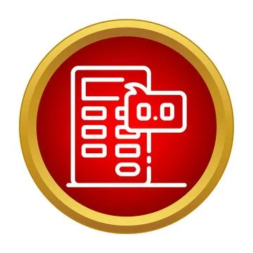 Calculator adding numbers in a red gold icon イラスト素材